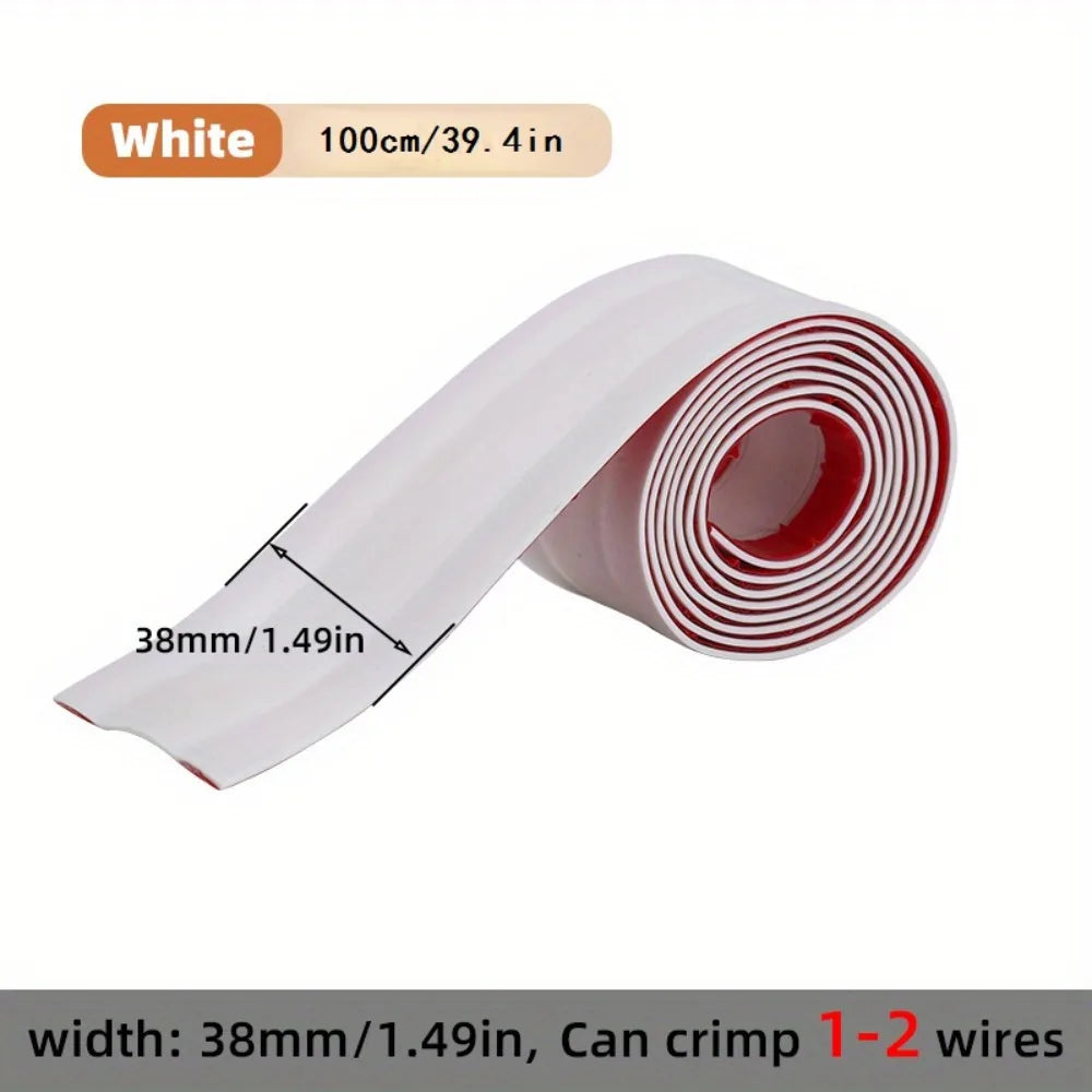 PVC Floor Cord Cover | Anti-Trip Cable Protector Wire Cover Floor Cord Cover Qme