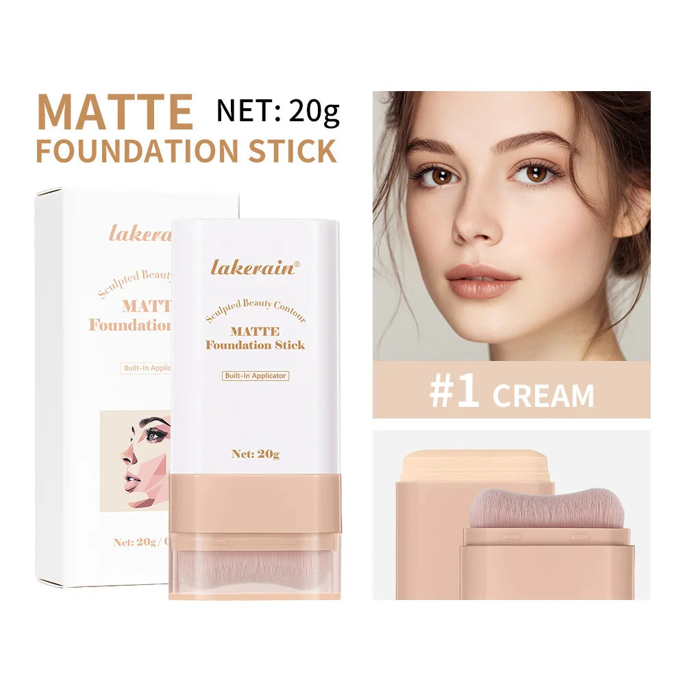Double-Ended Foundation Cream Stick & Brush – Nude Coverage Foundation Cream Stick Qst 01