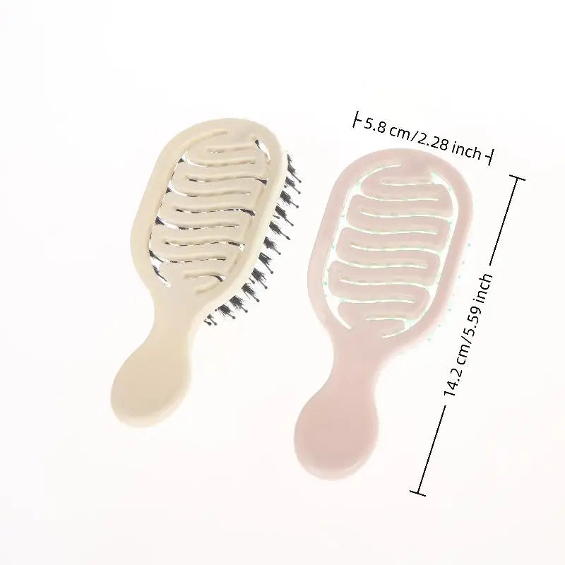 Mini Boar Bristle Hairbrush – Scalp Massage & Detangling Comb Boar Bristle Hairbrush Qme