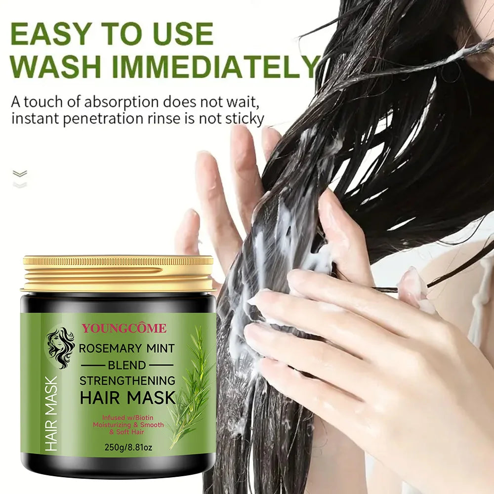 YOUNGCOME Rosemary Mint Hair Cream – Smooth, Frizz-Free & Moisturized Hair Conditioning Cream Qst