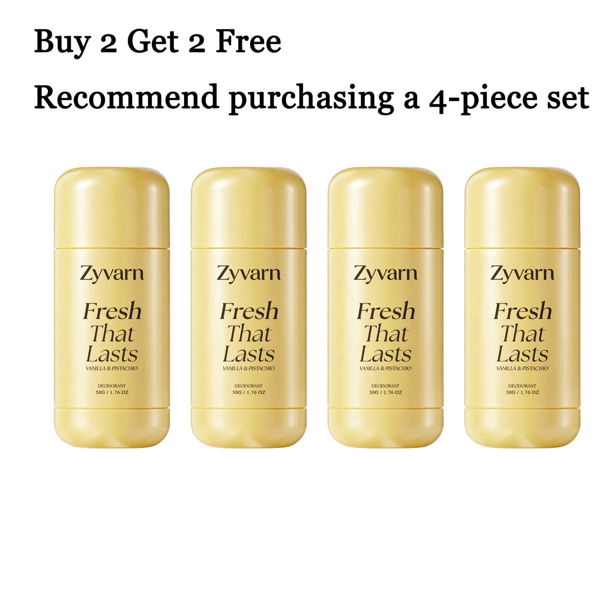 Vanilla Deodorant Stick 50g – Moisturizing Invisible Formula Body Deodorant Stick Qst 4 pcs