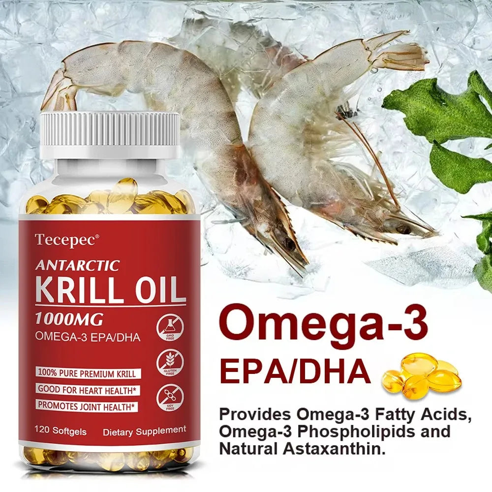 Antarctic Krill Oil 1000mg – Omega-3 EPA DHA & Astaxanthin Omega-3 Supplement Qst