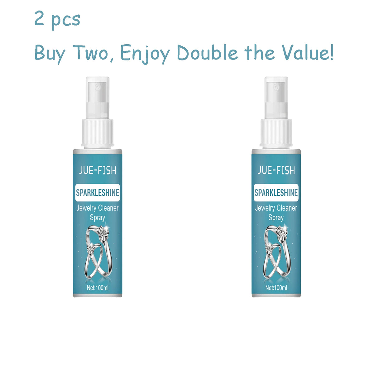 Jue-Fish 100ml Jewelry Cleaner Spray – Restore Shine & Anti-Oxidation Jewelry Cleaner Spray Qst 2 pcs
