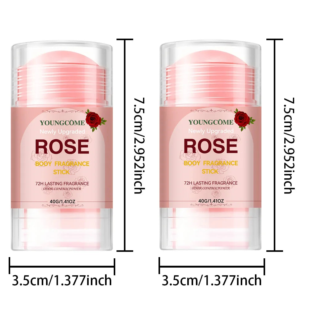 YOUNGCOME Rose Deodorant Stick – 72-Hour Freshness for Women Deodorant Stick Qst 2PCS