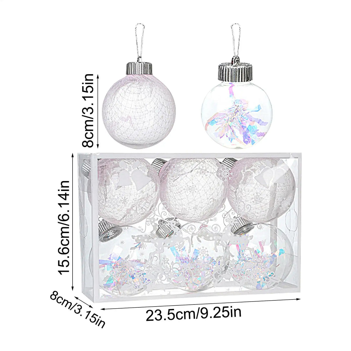 Transparent Christmas Ornament Pendant Balls | Tree & Mall Decor Christmas Ornaments Qme
