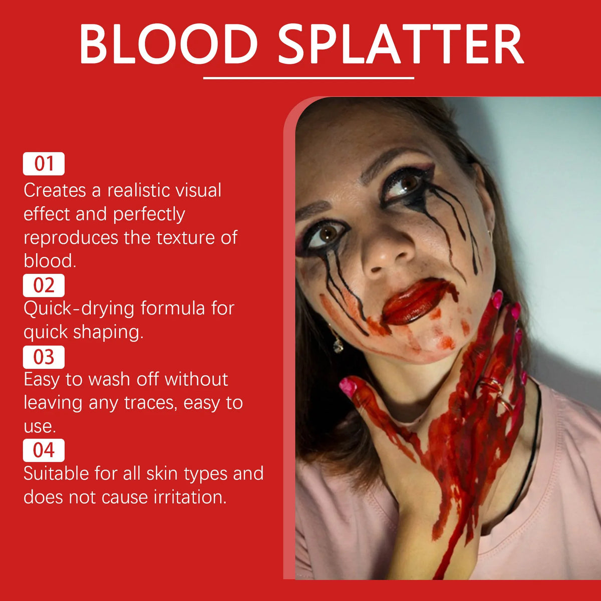 Halloween Fake Blood Spray – Realistic Costume Body Paint Halloween Body Paint Qst
