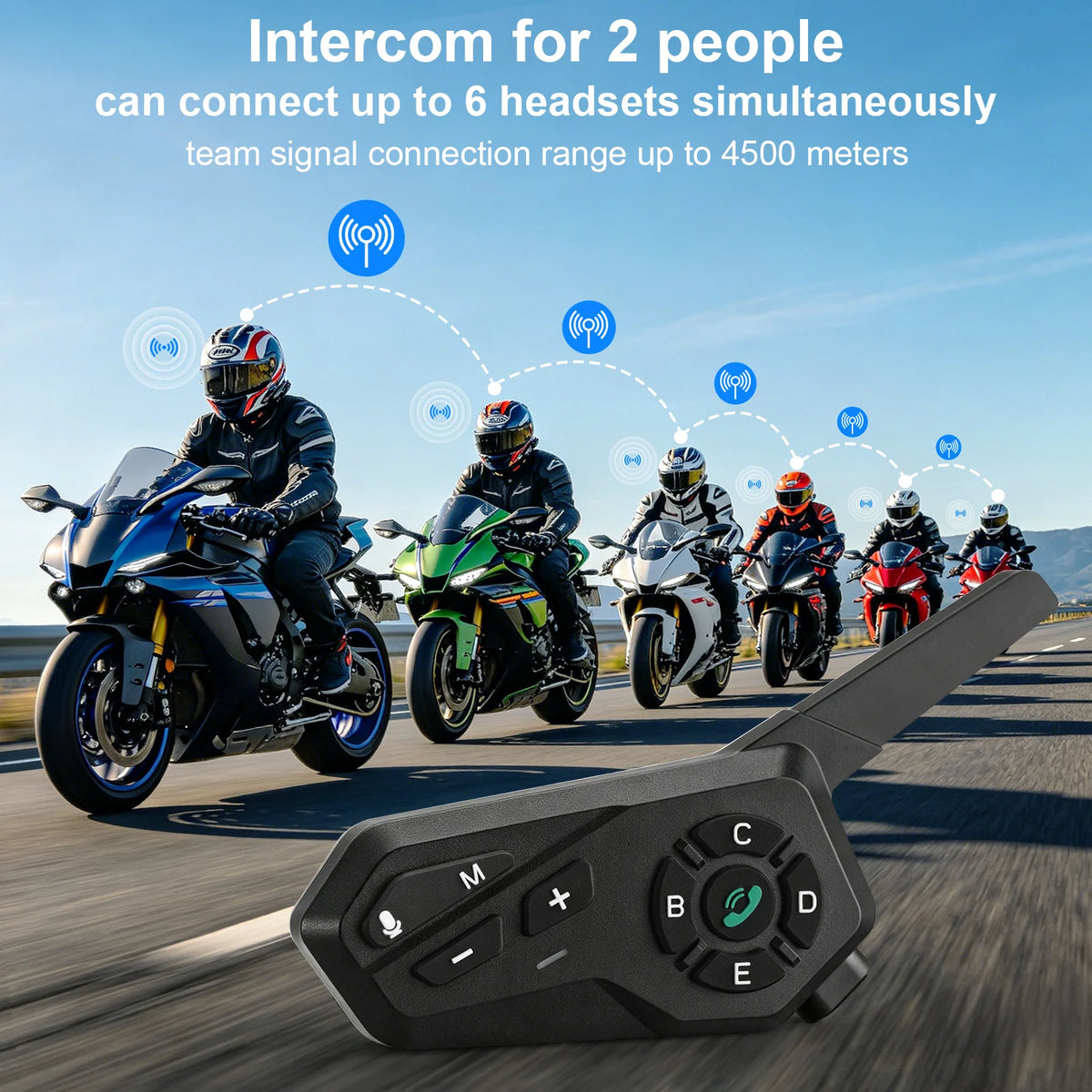 Motorcycle Helmet Bluetooth Headset – 6-Rider Intercom & FM Helmet Bluetooth Headset Qst