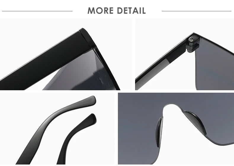 Oversized Square Frame Sunglasses – UV400 Women's Shades Fashion Sunglasses Qme