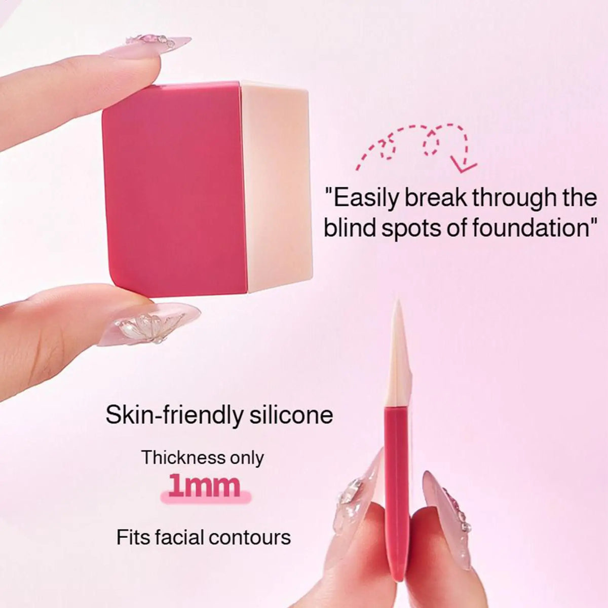 Silicone Face Applicator – Flat Head Foundation Tool Makeup Applicator Qme CN