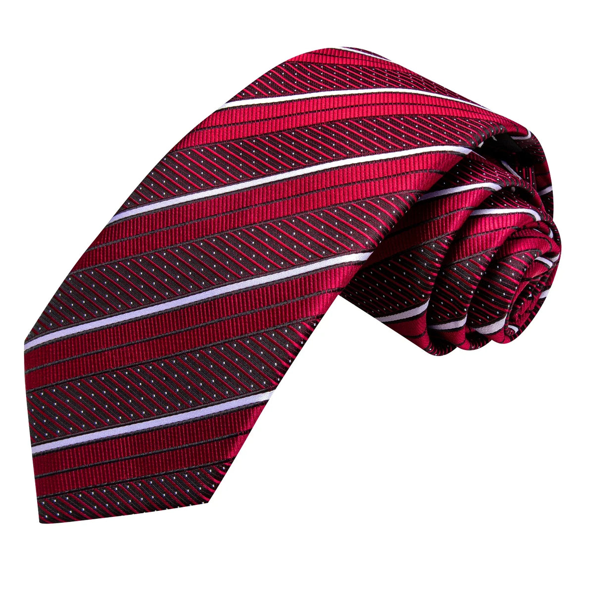 Men's Striped Silk Necktie & Pocket Square Set | Hi-Tie Necktie & Pocket Square Set Qme