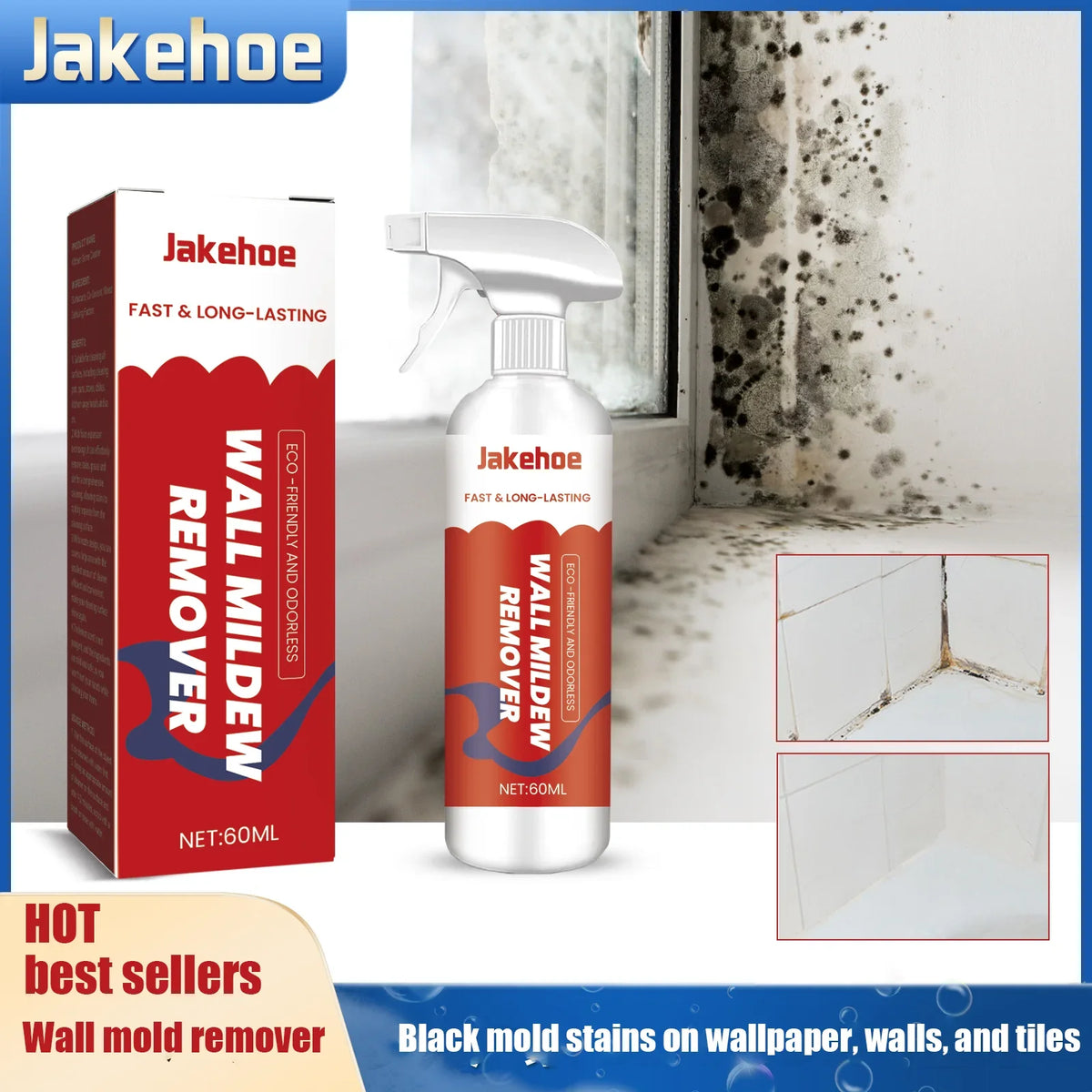 Mold & Stain Remover Foam Spray – Bathroom & Kitchen Cleaner Mold Remover Spray Qme