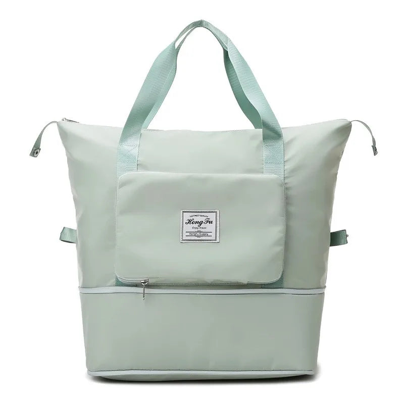 Large Foldable Waterproof Travel Tote Bag – Women's Duffle Foldable Travel Tote Qme Green