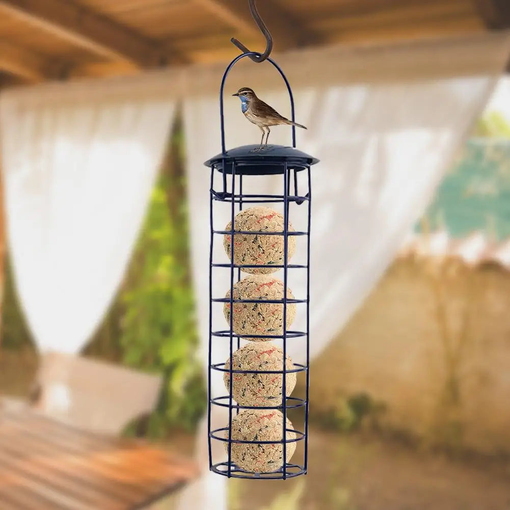 Hanging Wild Bird Suet Ball Feeder Rack | Outdoor Garden Wild Bird Feeder Qme