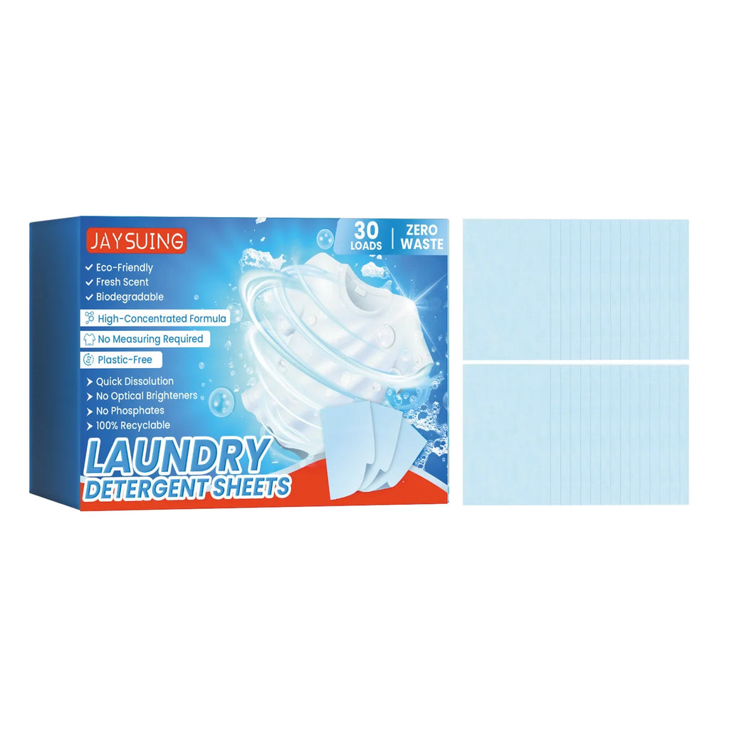 Concentrated Laundry Tablets – Plant-Based Bubble Soap Sheets Laundry Detergent Tablets Qme 30pcs Boxed
