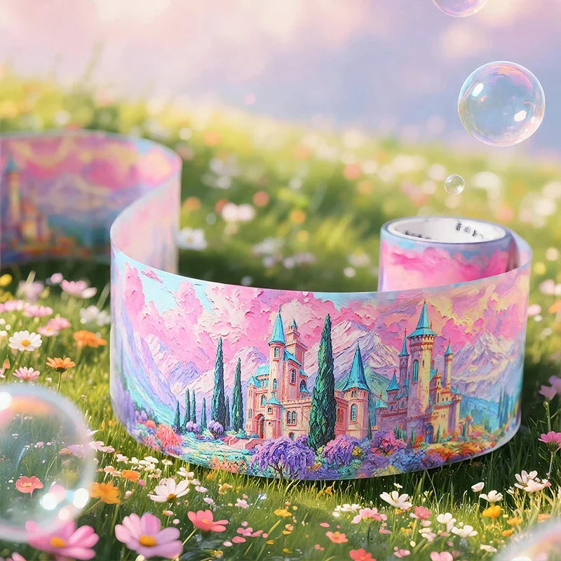 Wide European Town Scenery Washi Tape – Junk Journal Decorative Washi Tape Qme