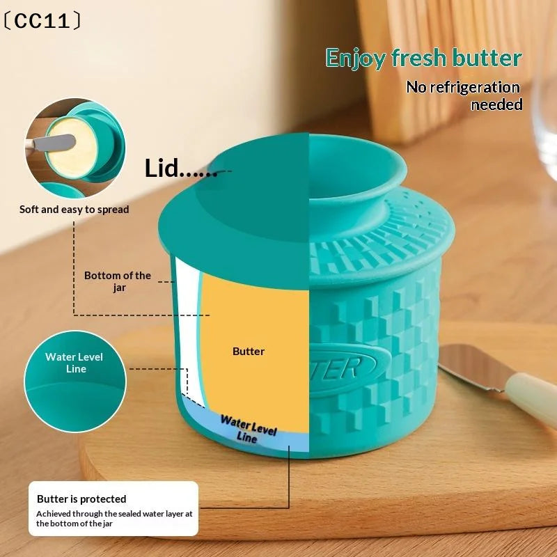Silicone Butter & Cheese Storage Crock – Sealed Dustproof Lid Butter & Cheese Crock Qme