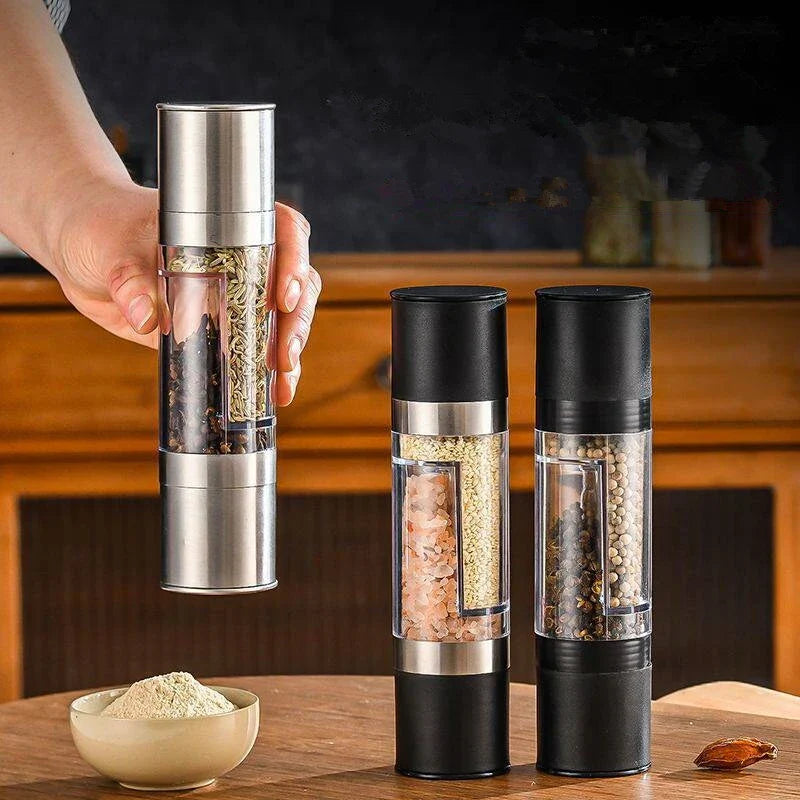 Manual Stainless Steel Salt & Pepper Grinder Mill – Adjustable Spice Grinder Mill Qme