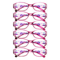 VOPHA 6-Pack Women's Blue Light Blocking Reading Glasses +1–+3 Reading Glasses Qst 200 6pcs-Purple