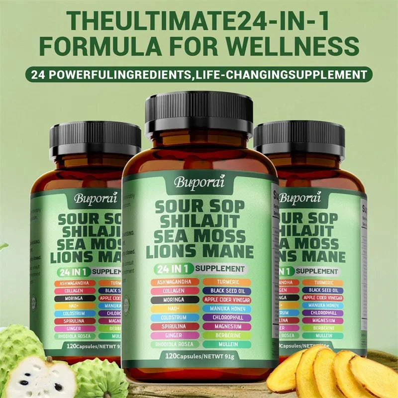 24-In-1 Soursop Supplement – Immunity, Skin & Digestion Dietary Supplement Qst