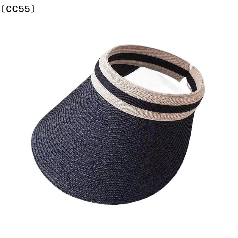 Women's Raffia Straw Open Top Hat – UV Protection Cap Straw Sun Hat Qst