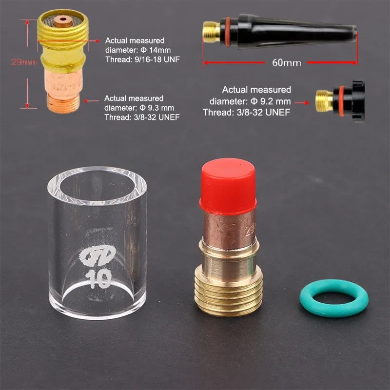 TIG Welding Glass Cup Nozzles for WP-17 WP-18 WP-26 Torches Welding Torch Nozzles Qme