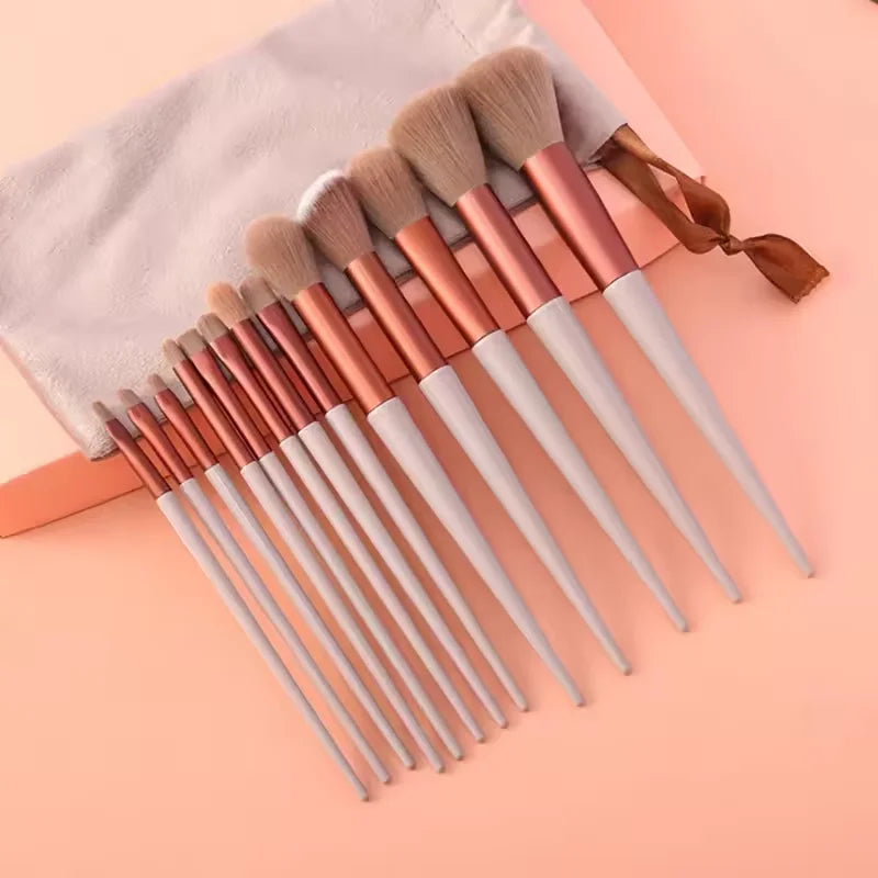 13-Piece Soft Fluffy Makeup Brush Set – Foundation & Eye Shadow Makeup Brush Set Qst
