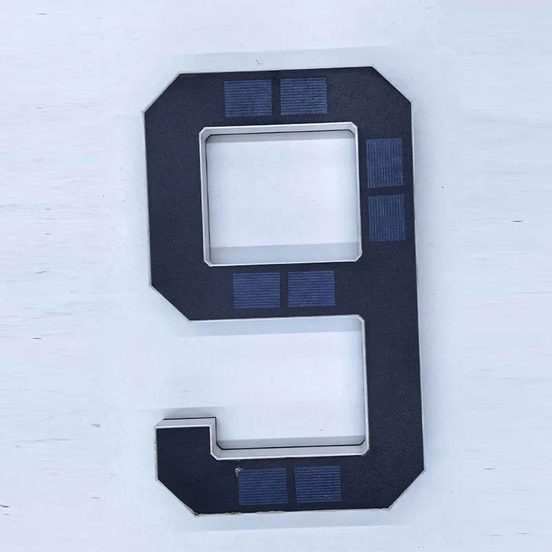 Solar LED House Number Light – Waterproof Modern Address Sign Solar Address Light Qme 4.7 inch number 9