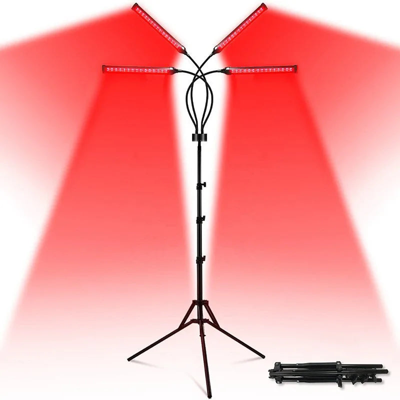 Red Light Therapy Lamp 660nm 850nm – 3-in-1 Adjustable Stand Red Light Therapy Lamp Qst 4 head lamp