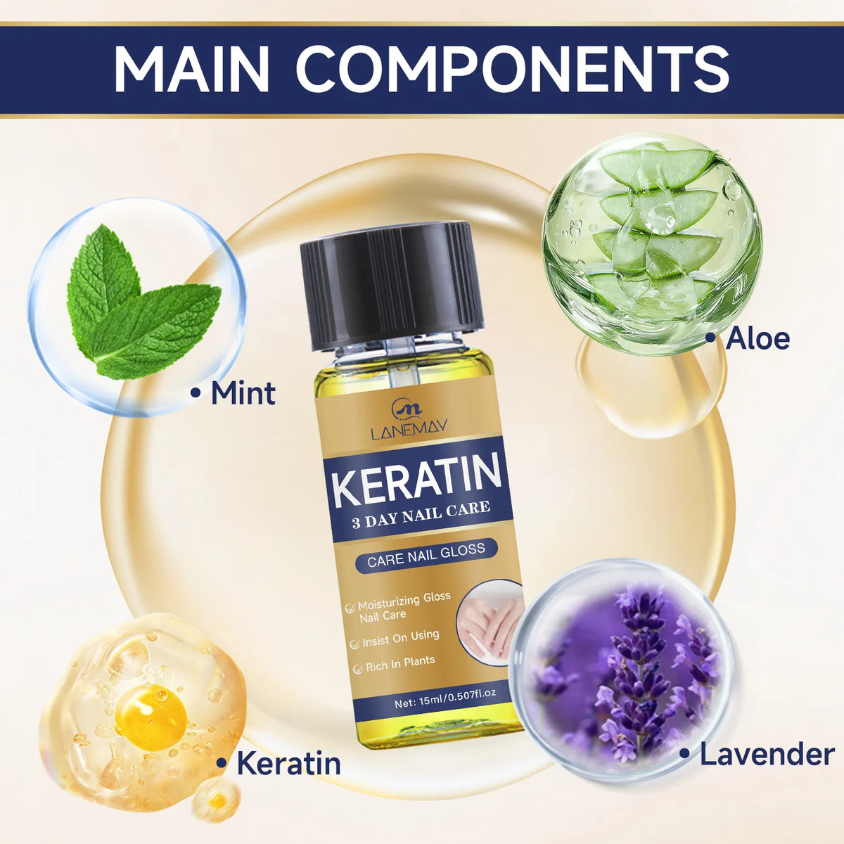 Keratin Nail Care Oil – Strengthens, Moisturizes & Softens Nails Nail Care Oil Qst