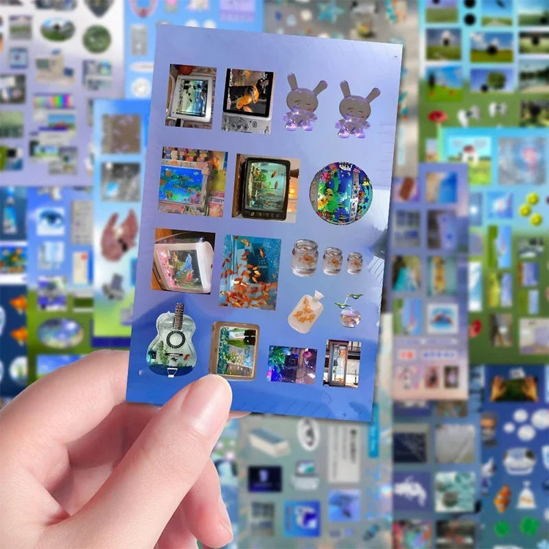Y2K Dreamcore Retro Collage Sticker Sheets – DIY Scrapbook Decor Collage Sticker Sheets Qme