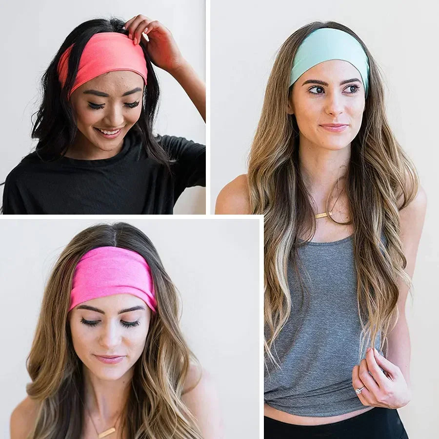 Women's Twisted Knot Cotton Wide Turban Headband – 19 Colors Turban Headband Qme