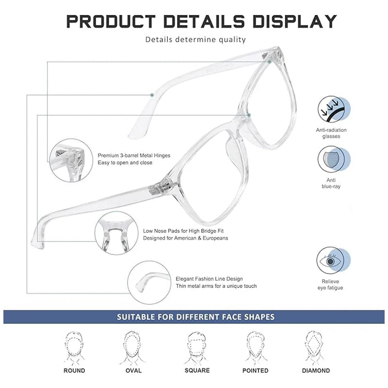 VOPHA Women Auto-Focus Reading Glasses Blue Light Blocking Reading Glasses Qst