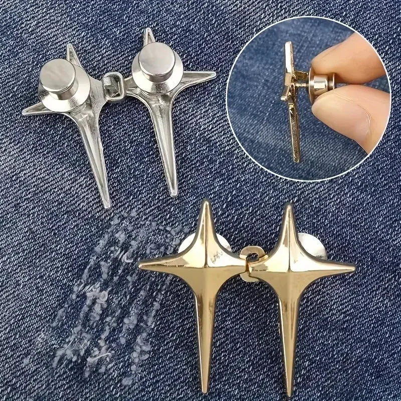 Star No-Sew Waist Button Adjuster – Metal Buckle Pair Waist Button Adjuster Qst