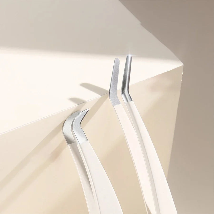 Stainless Steel Eyelash Tweezers for Lash Grafting | Qme Eyelash Tweezers Qme