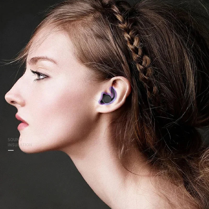 3-Layer Soft Silicone Tapered Ear Plugs for Sleep & Noise Reduction Silicone Ear Plugs Qme