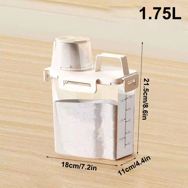Sealed Grain & Laundry Detergent Storage Container 1.75–3L Food Storage Container Qst S