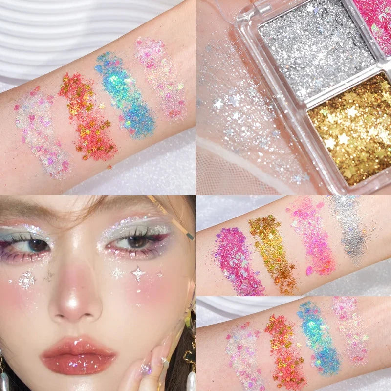 Sparkling Diamond 4-Pan Eyeshadow Palette – Pumpkin & Cherry Eyeshadow Palette Qme