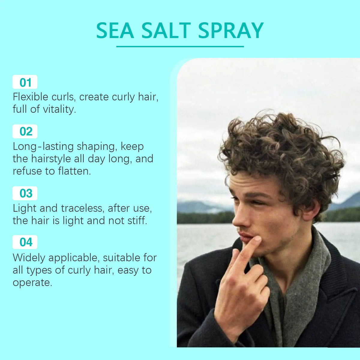 Sea Salt Hair Spray – Curl Defining, Thickening & Waves Hair Styling Spray Qme