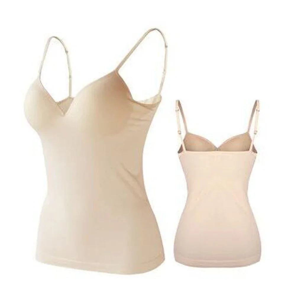 Women's Modal Cami Tank Top with Built-In Padded Bra Padded Cami Tank Top Qme ND S