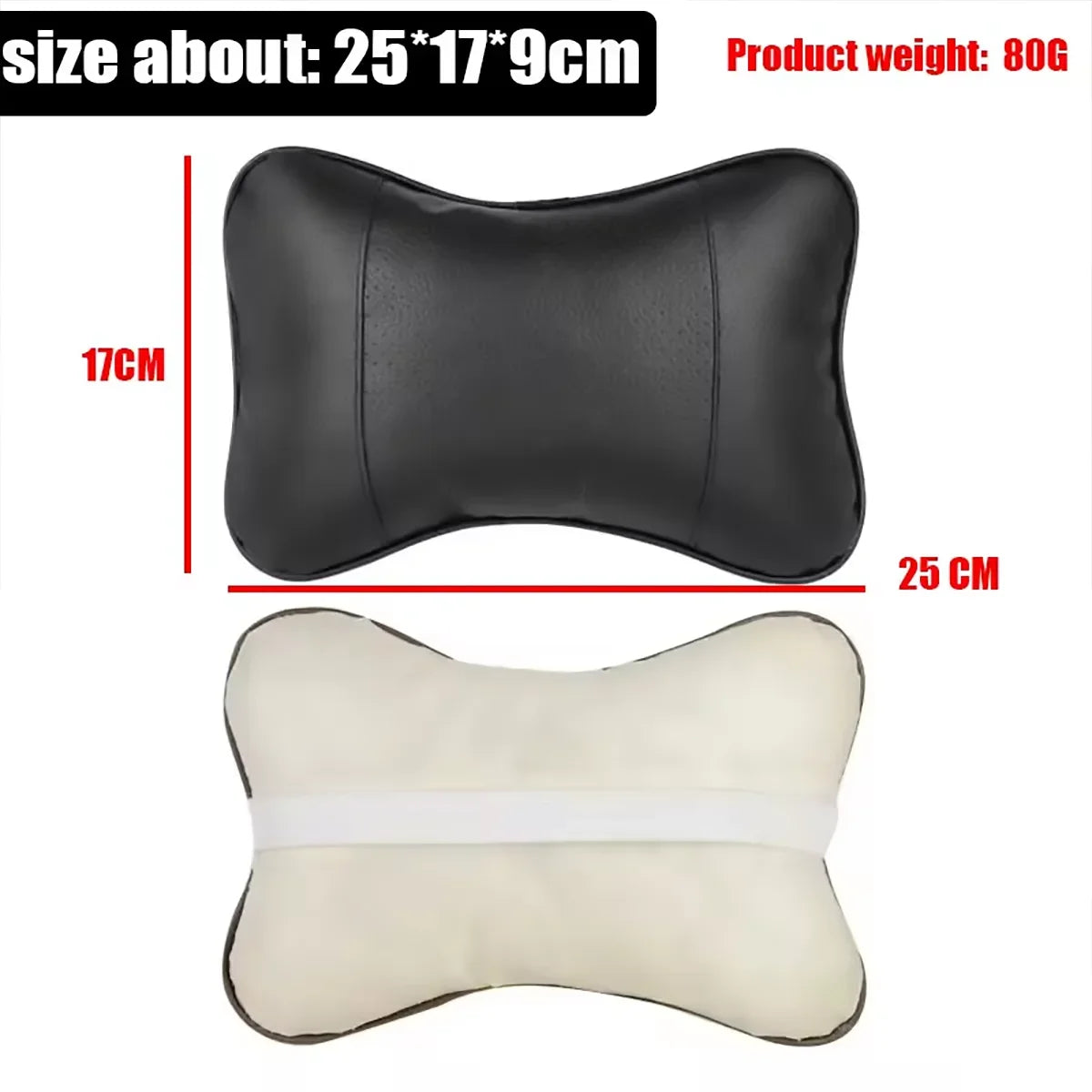 Car Neck Pillow Faux Leather Headrest Cushion – 4 Colors Car Headrest Pillow Qme