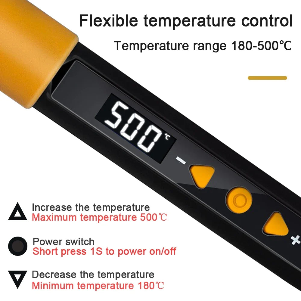 80W Electric Soldering Iron – Digital Display & Adjustable Temp Soldering Iron Qme