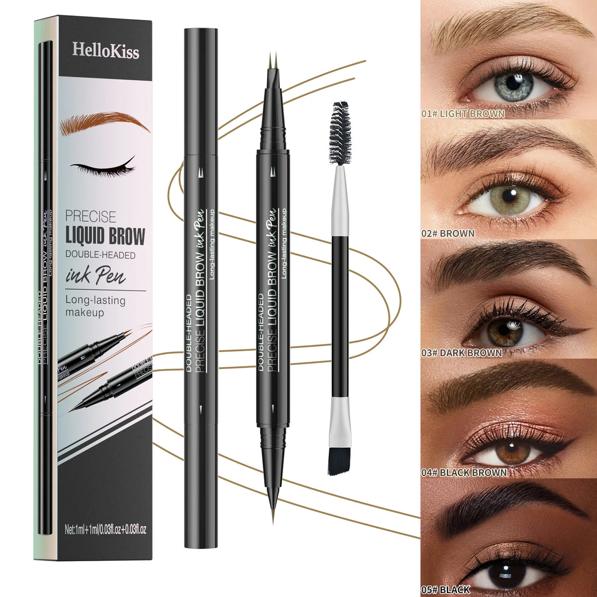 Two-Pronged Waterproof Eyebrow Pencil – Long-Lasting Brow Pen Eyebrow Brow Pen Qme