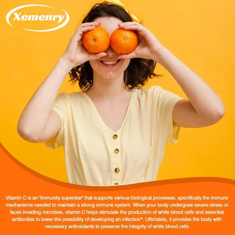 Xemenry Vitamin C 1000mg Capsules – Immune & Skin Support Vitamin Supplement Qst