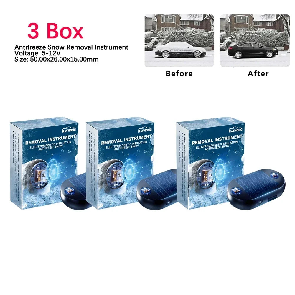 Solar Electromagnetic Windshield Defroster & Snow Removal Device Windshield Defroster Qme 3Pcs