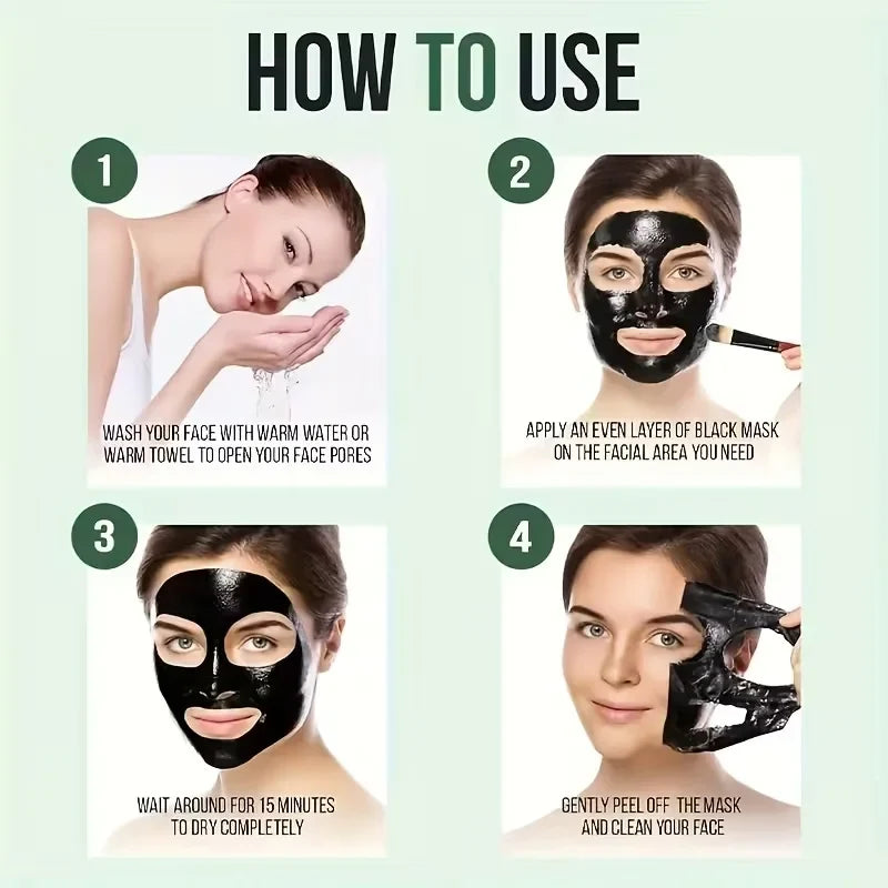 Bamboo Charcoal Peel-Off Facial Mask – Cleanse & Moisturize Peel-Off Face Mask Qme