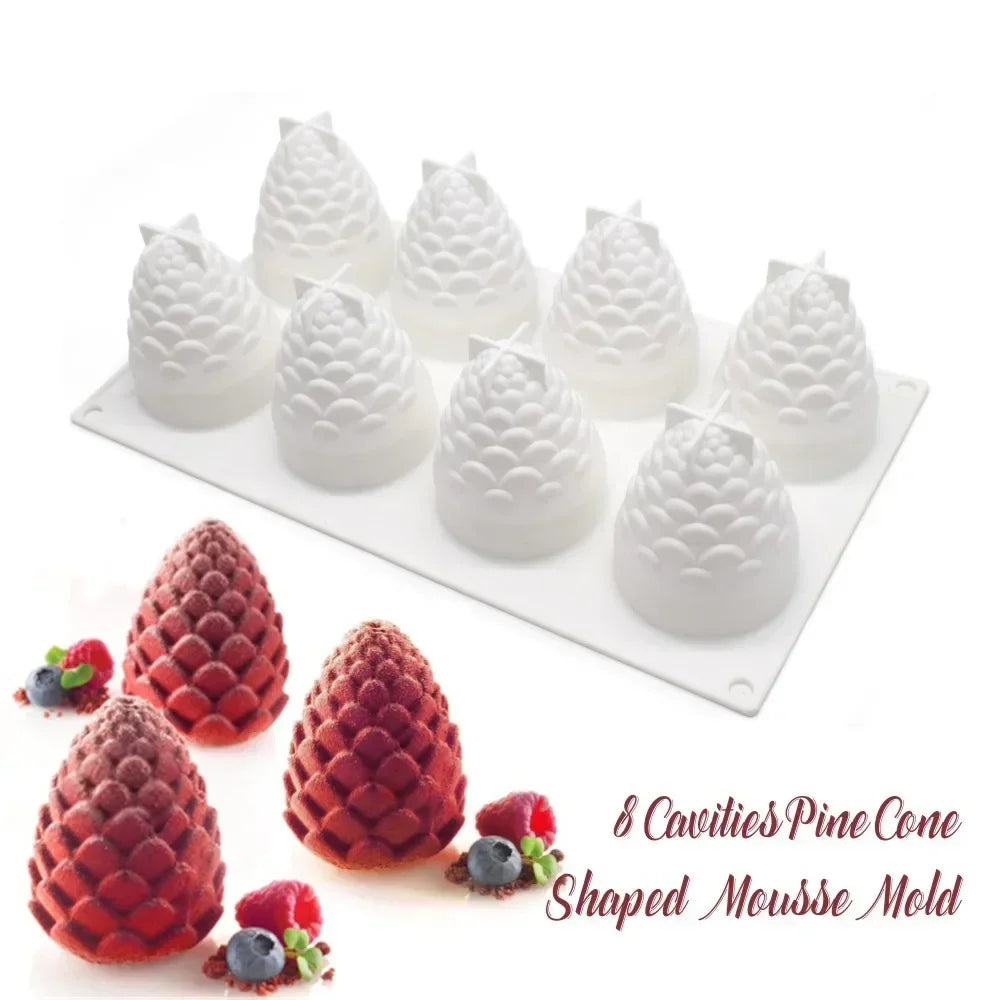 Silicone Fruit Mousse Cake Molds – 8 Shapes | Food-Grade Silicone Baking Mold Qme Pine Nuts