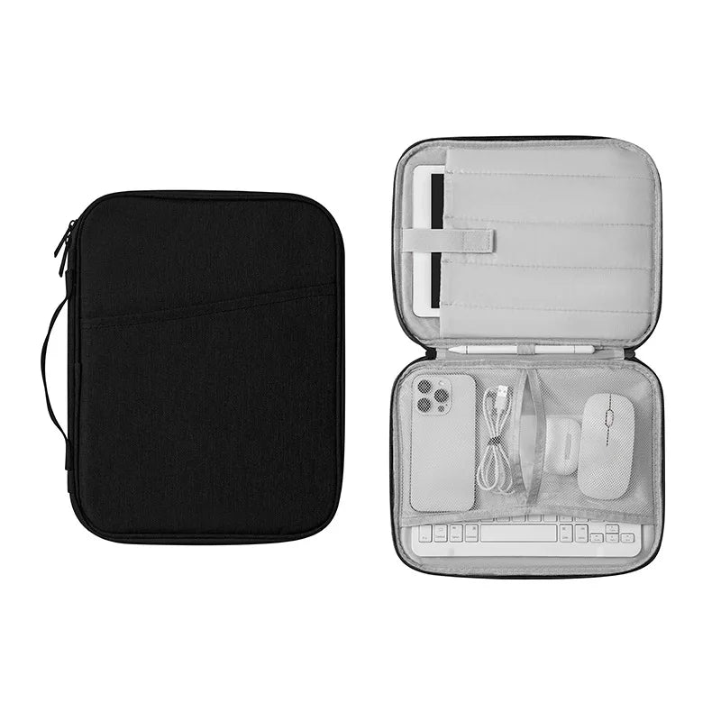 Waterproof iPad Tablet Laptop Bag – Portable Oxford Pouch Tablet Storage Bag Qme Black 11-inch