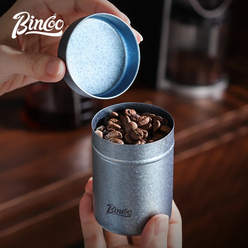 Bincoo Pure Titanium Airtight Coffee Canister – Travel & Camping Coffee Storage Canister Qst light green