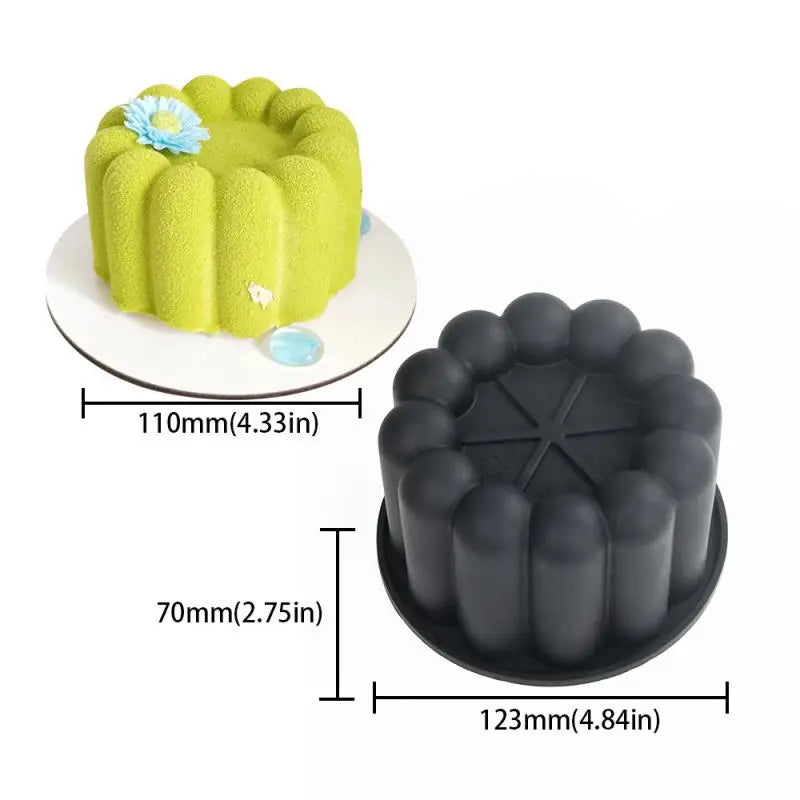 Round Silicone Mould for Cake, Mousse, Chocolate & Soap Silicone Baking Mould Qst Black