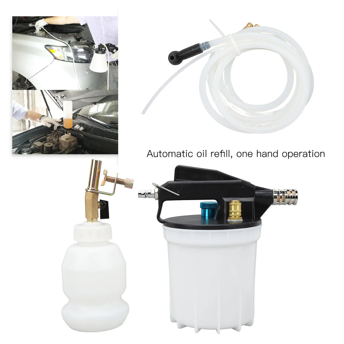Vacuum Brake Bleeder Kit – Fluid Exchange Tool, 6 Bar, 40in Hose Brake Bleeder Kit Qme